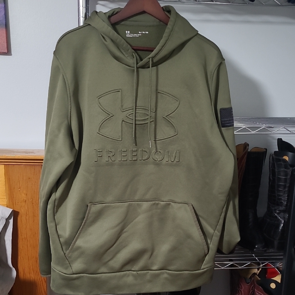 Under Armour Green Freedom Sweatshirt Fleece Hoodie, size XL